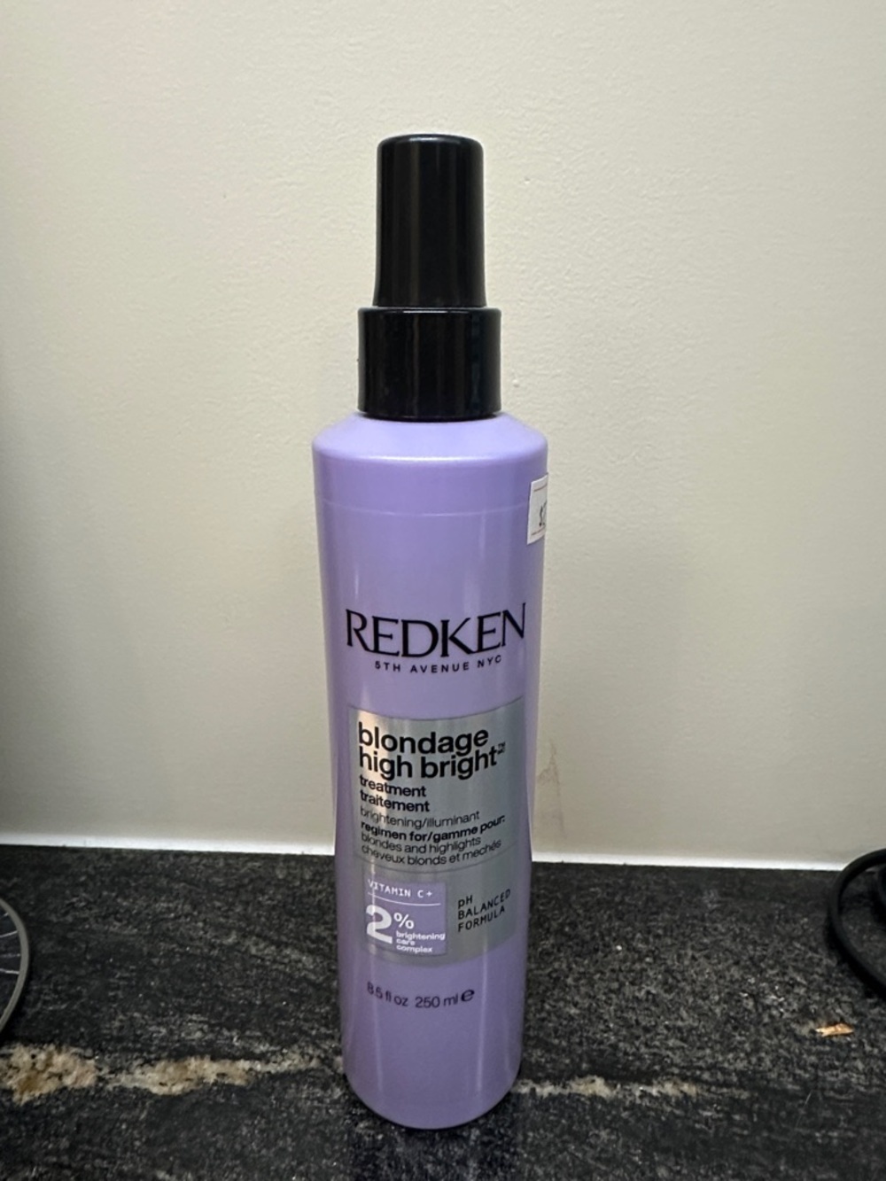 Redken Blondage High Bright Treatment - Lavender and Black Bottle